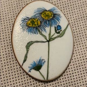 de Passille Sylvestre P.S. enamel brooch vintage